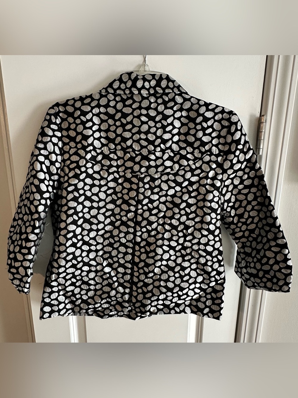 SilkLand Black Jacket with Silver Dot Pattern - Picture 5 of 5